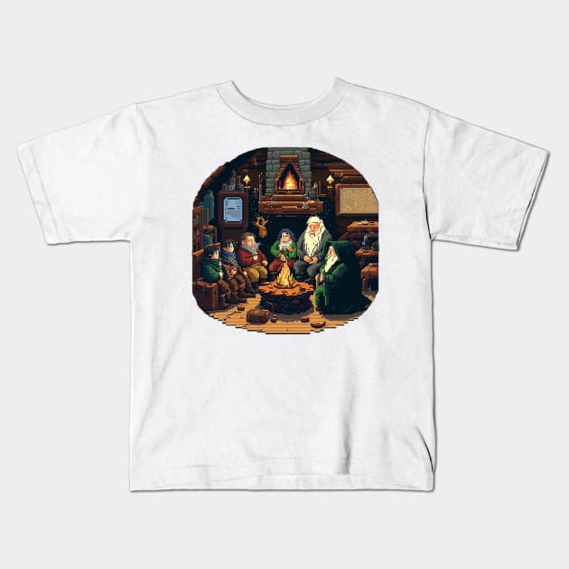 Fellowship of The Ring - Pixel Art Kids T-Shirt by Newtaste-Store